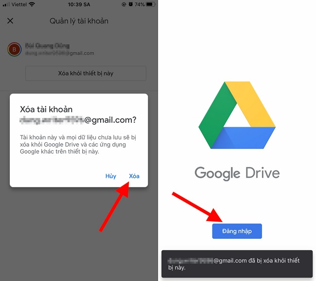 Xóa tài khoản sẽ xóa toàn bộ dữ liệu chưa được lưu và đồng bộ hiện đang có trên iPhone