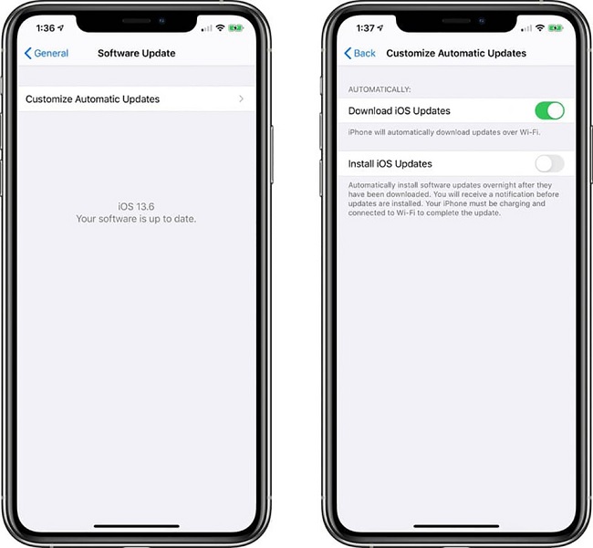 iOS 13.6 giúp kiểm soát bản cập nhật tự động