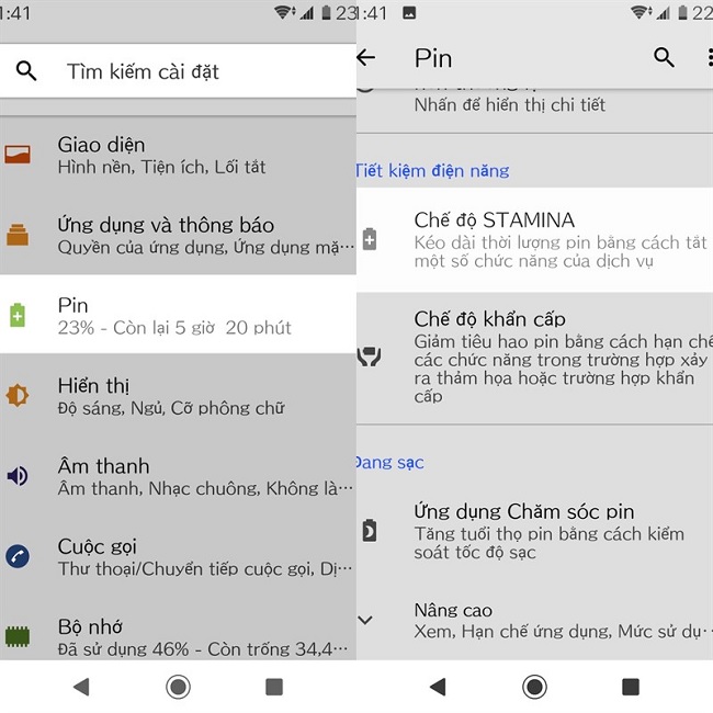 Bật chế độ tiết kiệm pin là một lựa chọn tốt nhất khi pin giảm còn 15%