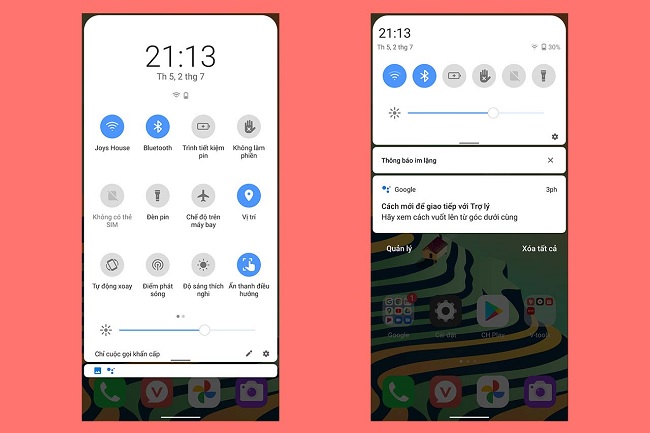 Tính năng chia cửa sổ