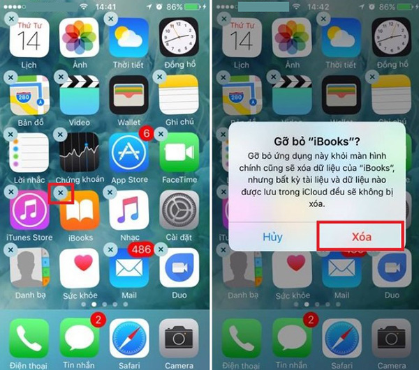 Nhấn chạm giữ vào biểu tượng ứng dụng bất kỳ trên iPhone