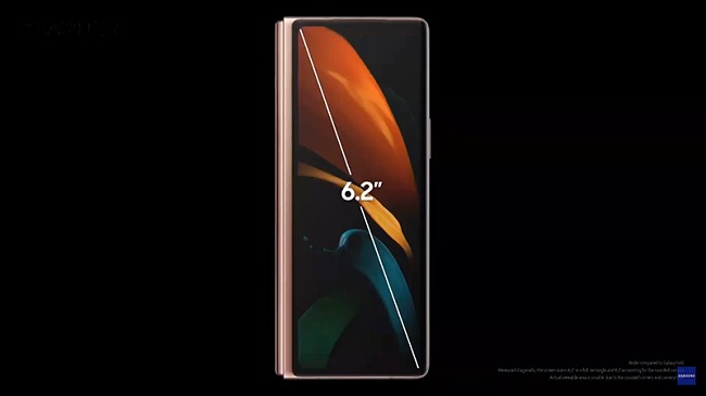 Màn hình phụ mặt trước có kích thước 6.2 inch