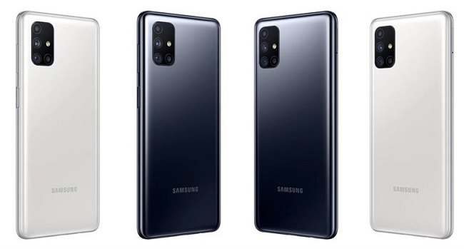 Galaxy M51 có hai phiên bản màu sắc là Đen và Trắng, mặt lưng được hoàn thiện từ chất liệu nhựa