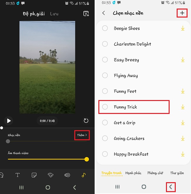 Chọn 1 đoạn nhạc có sẵn trong thư mục
