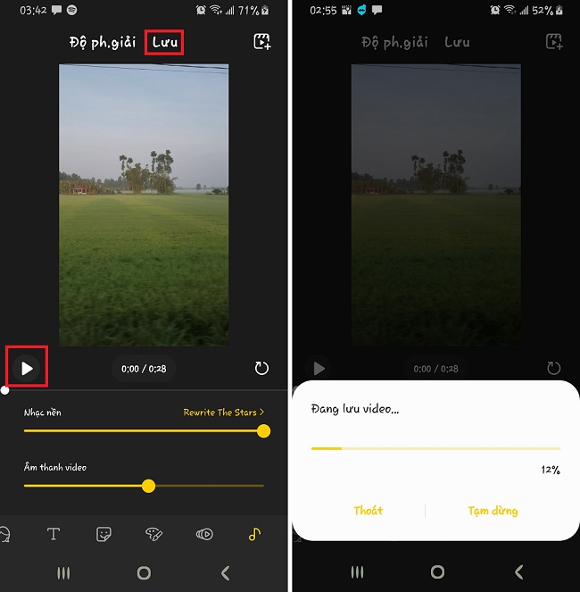 Hoàn thành việc chèn nhạc vào video