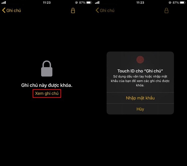 Ai đó muốn mở thì phải có mật khẩu hoặc Face ID nhé