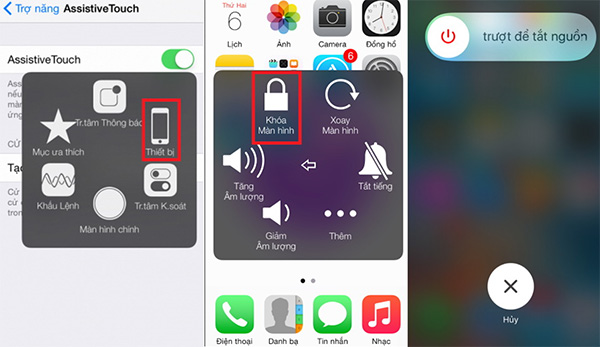 Sử dụng công cụ Assistive Touch (phím Home ảo) để tắt nguồn iPhone