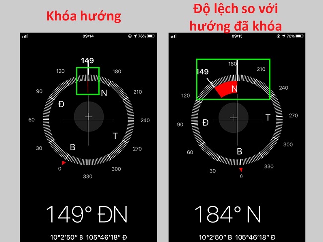 Cố định hướng trên la bàn