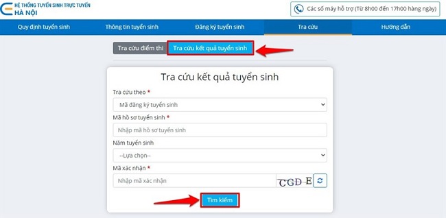 Nhập đầy đủ thông tin để tra cứu kết quả