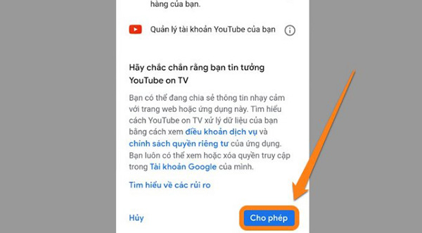 Cách 1: Đăng nhập bằng ứng dụng YouTube trên các thiết bị di động (3)