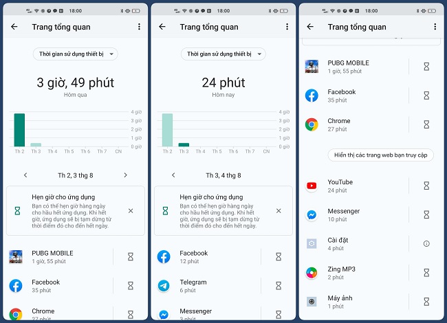 Kết quả từ tính năng theo dõi pin của hệ thống