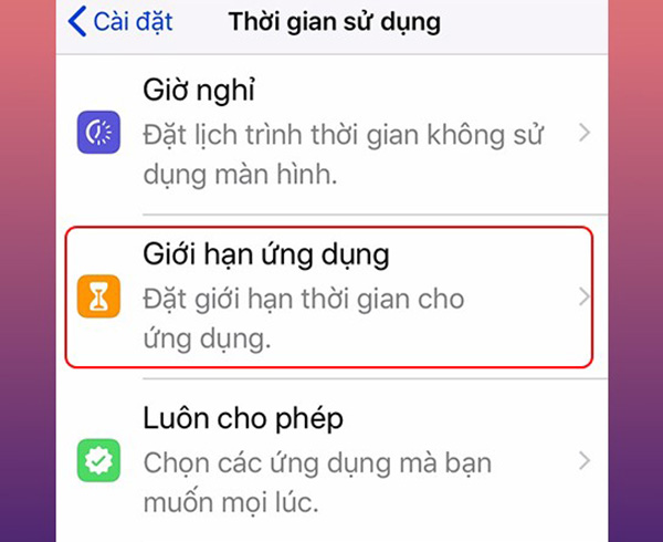 Chọn giới hạn ứng dụng nhé, đơn giản phải không?