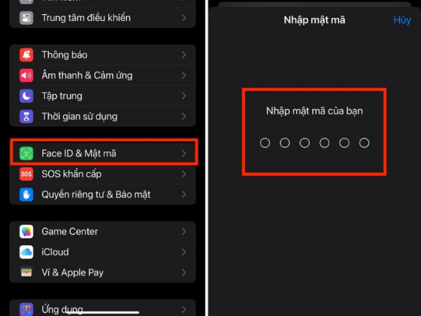 khóa màn hình iphone