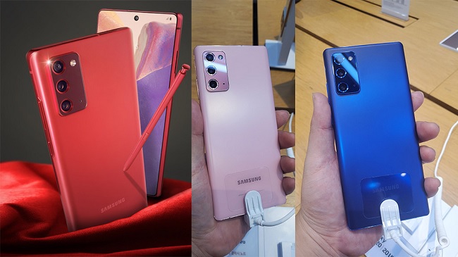 Xanh Dương, Đỏ và Hồng là 3 màu sắc mới của Galaxy Note 20 sẽ được Samsung ra mắt trong thời gian tới
