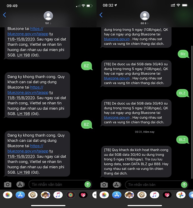 Soạn tin nhắn theo cú pháp trên đối với nhà mạng Viettel và Vinaphone