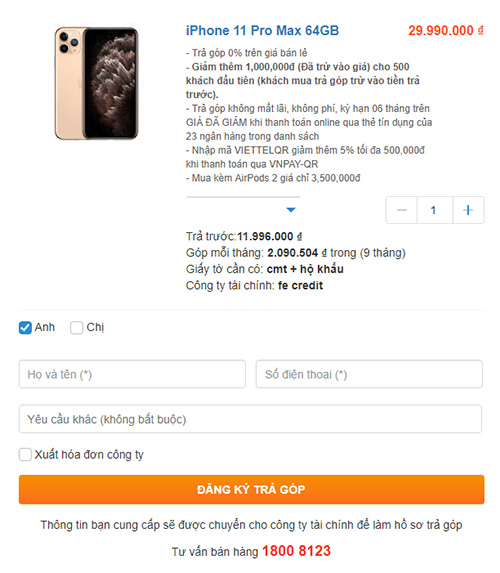 Mua điện thoại trả góp tại ViettelStore