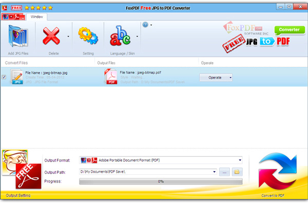 Giao diện phần mềm Image to PDF Converter Free