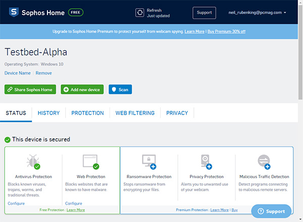 Phần mềm Sophos hỗ trợ diệt virus trên cả hệ điều hành Windows và MacOS