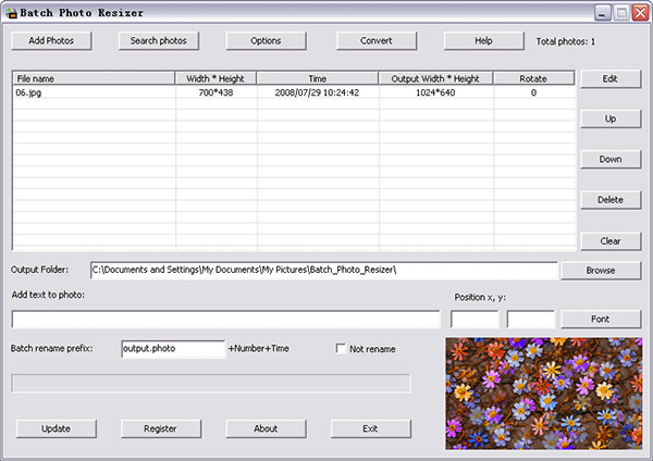 Phần mềm Batch Image Resizer