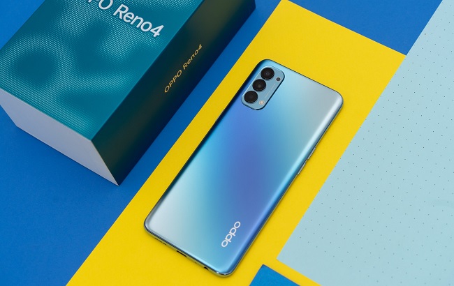 Reno4 có thiết kế mới hiện đại với mặt lưng có khả năng chuyển màu gradient