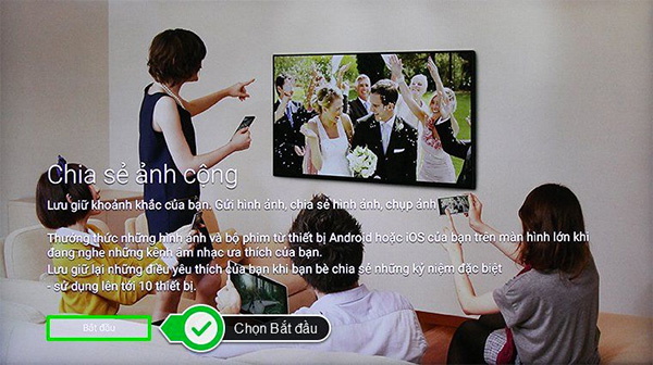 Tính năng Photo Share cho phép chia sẻ hình ảnh từ smartphone lên tivi 