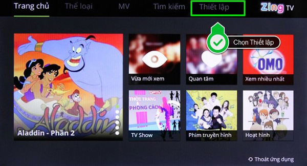 Nhấn chọn Thiết lập để kích hoạt tài khoản