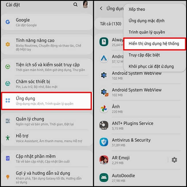 Tắt Bio trên điện thoại Samsung thao tác như hình