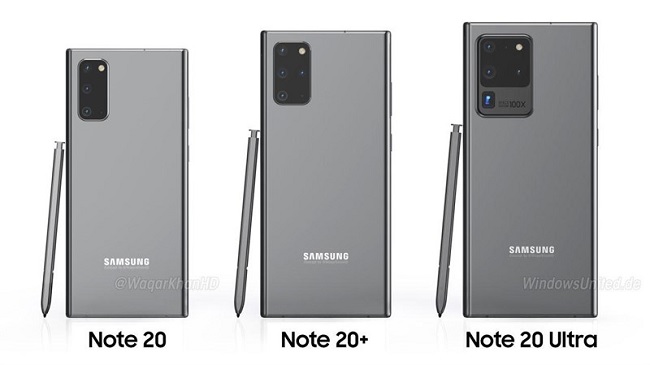 Thiết kế mặt lưng của Galaxy Note 20 giống với S20