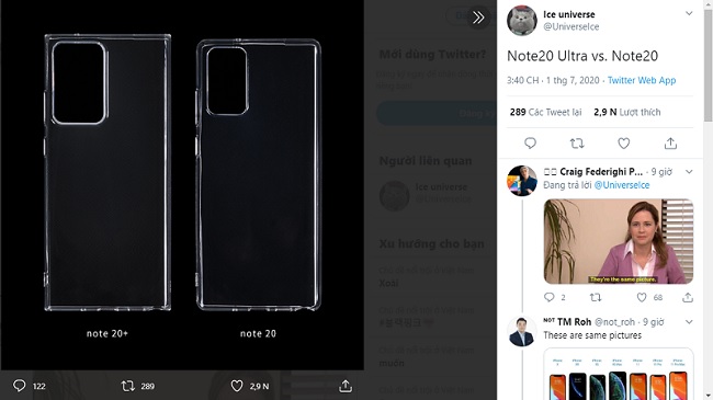 Thông tin rò rỉ Galaxy Note 20 về ốp lưng