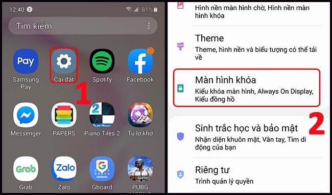Vào cài đặt, sau đó chọn Tính năng nâng cao