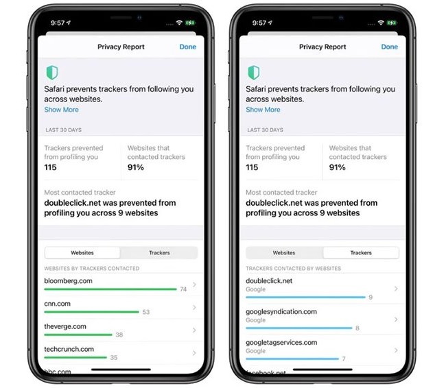 Tính năng này cho biết được những trang web nào đã theo dõi bạn