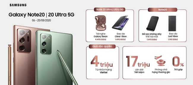 Đặt trước Galaxy Note 20 series tại Viettel Store nhận ngay quà tặng cùng ưu đã siêu hấp dẫn