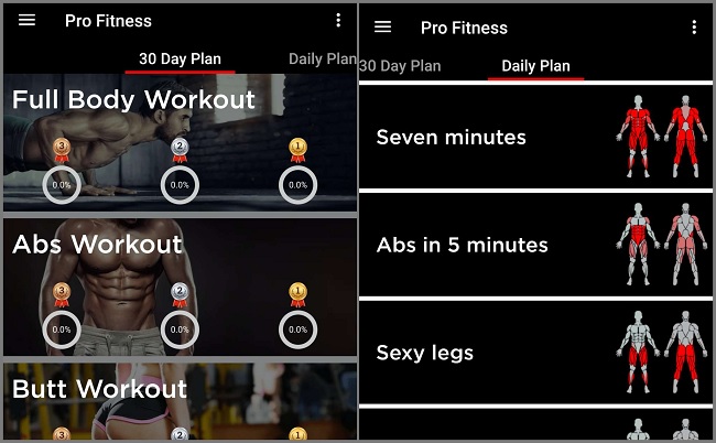 Ứng dụng Pro Fitness chuyên về bài tập cơ