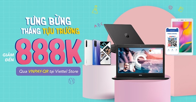 Chương trình thanh toán qua VNPAY cực hot, ưu đãi giảm 5% tối đa 888.000 đồng tại Viettel Store
