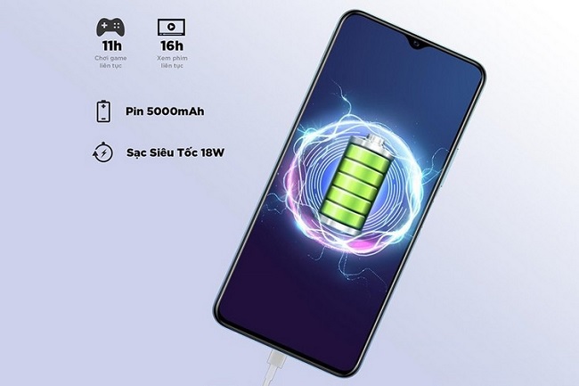 Viên pin lớn kết hợp cùng sạc siêu nhanh 18W