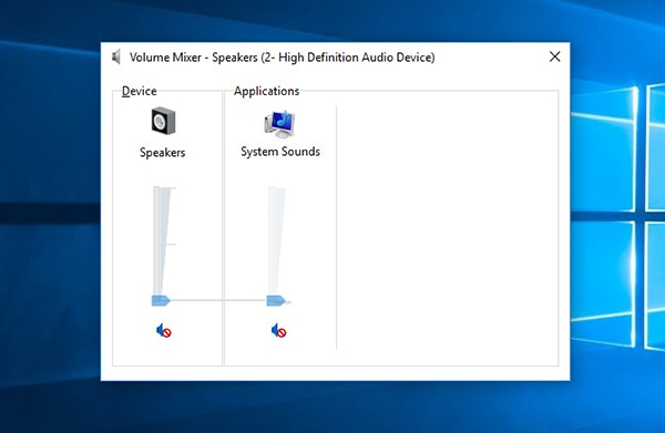 Kiểm tra lại phần cài đặt âm lượng trên loa và máy tính