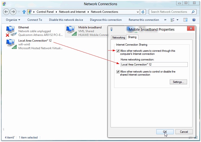 Chọn tên profile và nhấn nút OK