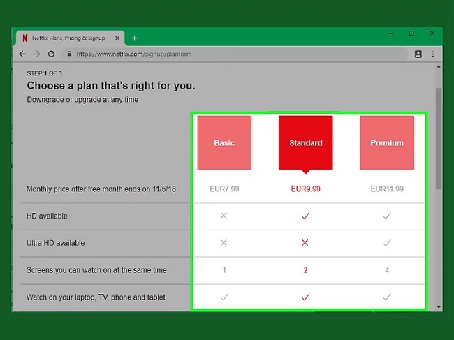 Chọn gói dịch vụ