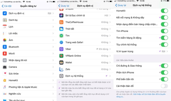 Vô hiệu hóa truy cập vị trí quan trọng cũng là cài đặt mặc định nên tắt trong iPhone nhằm hạn chế rò rỉ dữ liệu cá nhân