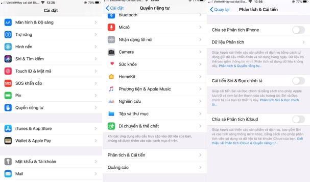 Bạn nên tắt chia sẻ Phân tích iPhone cũng như iCloud để nâng cao tính bảo mật cho thiết bị