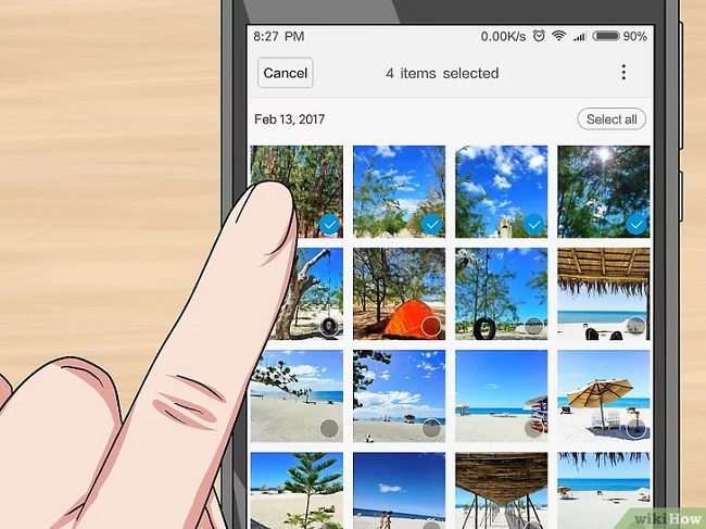 Chọn ảnh để chuyển sang thẻ nhớ