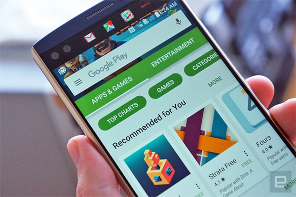 Tiến hành tìm kiếm, chọn tải về và cài đặt ứng dụng Log out! Từ CH Play