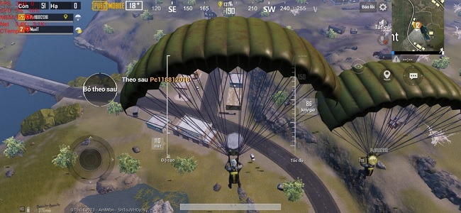 Một cảnh nhảy dù trong game