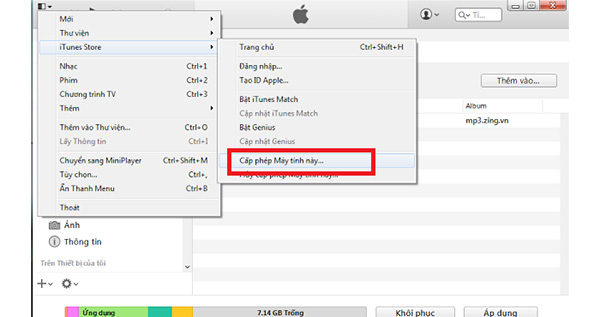 Kết nối thiết bị iPhone với máy tính cài đặt iTunes