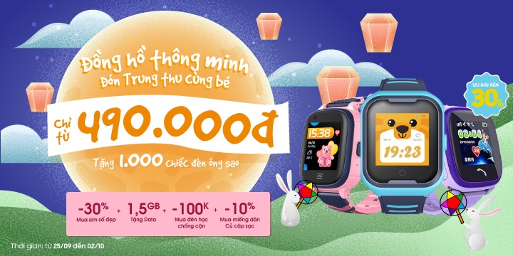 Đón Trung thu cùng bé, đồng hồ thông minh giá chỉ từ 490.000đ