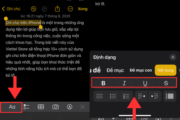 ghi chú trên iphone