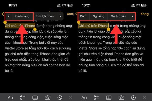 ghi chú trên iphone