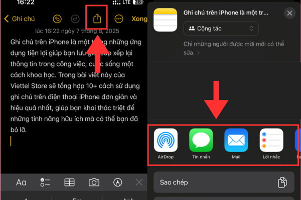 ghi chú trên iphone