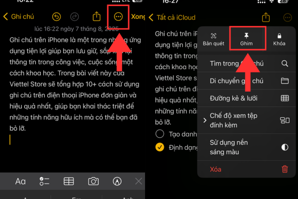 ghi chú trên iphone