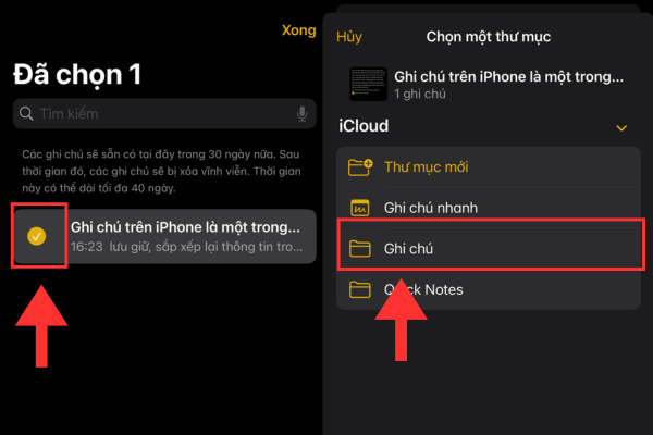 ghi chú trên iphone